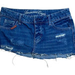 American Eagle Y2K Vintage Denim Micro Mini Skirt Size 4 Photo 0