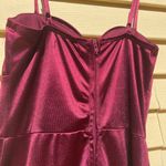 Macy's Maroon Satin Corset Body con Dress Photo 3