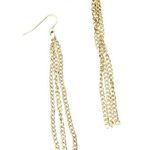 B2G1 Pierced Earrings Gold tone Multi Chain French Hook Fashion Jewelry CNF Photo 0
