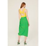 ROSIE ASSOULIN Women's Yellow Green Wrap Sarong Scoop Neck Beach Dress Size 6 Photo 1