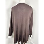 Misook Exclusively Womens Size M Open Front Brown White Trim Cardigan Business Photo 3