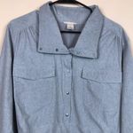 Duluth Trading Co Women’s Gray Stripes Utility Pockets Drawstring Tunic Shirt Size 1X Photo 1