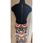 Desigual  Geometric Pattern Sheath Fitted Dress Black White Sleeveless Sm Photo 1