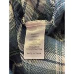 Country Living Shirt Sz L Blue/Green Plaid Flannel Lace Back Button Up Western Size L Photo 5