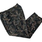 VTG CHICO'S DESIGN Women's 100% Silk Pants Black Tan Asian Embroidery Sz 3 36x29 Size L Photo 7