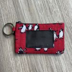 Vera Bradley  Playful Penguins Cabernet Red Zip ID Case Small‎ Wallet Winter Snow Photo 1
