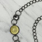 Clear Yellow Rhinestone Gunmetal Chain Link Belt One Size ✨ Silver Photo 7