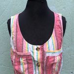 EXPRESS Striped Linen Cotton Tie Waist Tank Top L Photo 2