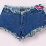 Vtg Y2K‎ 2000's Mo Jeans Low Rise Micro Booty Hot Daisy Dukes Denim Shorts Sz 2 Blue Photo 0