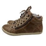 Taos Union Comfort High Top Zip Up Tan Leather Sneakers in Tan 8 Photo 3