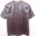 ZARA  TRAFALUC GRAY VELOUR BLACK LACE MOCK NECK PULLOVER SHORT SLEEVE TOP S Photo 3