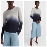 Theory Navy Linen Sweater Small Ombre Crew Neck Sag Harbor Lightweight Knit Photo 1