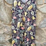 J.Jill Fruit Print Flounce Hem Double V Neck Knit Summer Dress Photo 3