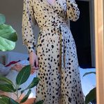 H&M Neutral Print Wrap Dress Midi Photo 1
