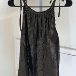 Madewell  EUC Women's Silk Blend Metallic Stripe Cami Tank Top Black Gold Size 0 Photo 1