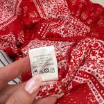 Tularosa Alexa Off The Shoulder Top Cherry Red Bandana Print Pom Poms Sz Medium Photo 10