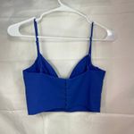 ZARA EUC  women's purplish blue deep v-neck cropped corset‎ tank crop top summer Photo 5