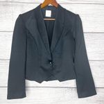 American Vintage Vintage Black Dressy Cropped Blazer Puff Sleeve Jacket Size 11/12 Large Photo 9