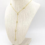 Gold Plated Crystal Teardrop Lariat Necklace Photo 0
