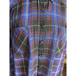 Torrid Madison Georgette Button-Up Long Sleeve Shirt Size 1X Blue Plaid Photo 1