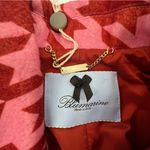 Blumarine houndstooth floral embroidered long belted coat pink red sz 40 Photo 2