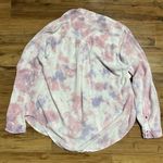 Torrid  Shirt Top Button Front Blouse Long Sleeve Pocket Pink/Purple Tie Dye Sz 0 Photo 4