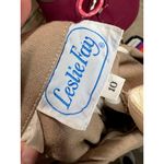 shirt dress 1950s striped pockets tan white patch pockets Size 10 Photo 14