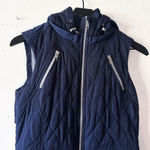 Athleta Teton Navy Quilted Hooded Zip Front Utility Vest Women's Size XS Photo 3