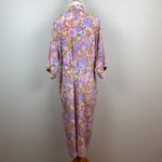 The Lingerie Collection Robe‎ Large Purple Multicolor Floral 3/4 Kimono Sleeve Photo 5