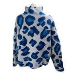 ZARA Womens Blue Wool Jacquard Leopard Long Sleeve Turtleneck Sweater Top Size L Photo 2