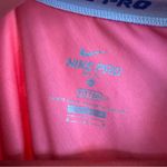 Nike  Pro Dri Fit Shirt Womens Medium Coral Blue Geometric Fitted Logo Athletic Photo 1