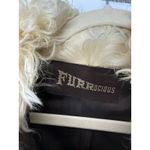 Vintage FURRocious Curly Lamb Fur Jacket Leather Sleeves Cream XS Rare Unique Photo 1