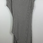 CAbi Monroe Dress Womens M Black White Geometric Stretch Bodycon Faux Wrap 614 Photo 0
