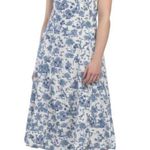 House of Harlow NWT  1960 Linen Blend Repeat Midi Dress w/ Detailed Stitching, S Photo 0