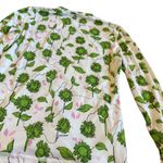 Stine Goya Juno Long Sleeve Stretch Shirt Green Sunflower Print Size Medium White Photo 11