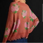 Anthropologie Floral Distressed Drop Shoulder Sweater Photo 3