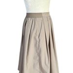 Unbranded vintage khaki colored knee length pleated skirt size XS Tan Photo 2
