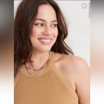 Aerie  Tan Ribbed Superchill Seamless High Neck Bra Crop Top - size XL Photo 6