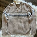 Cherokee Y2K Cream Ribbed Fair Isle Stripe Sweater Photo 0