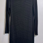 Vince Camuto Studded Long Sleeve Knit Career Dress Women's Medium Black Photo 0