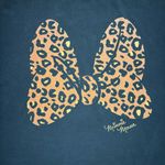 Disney Minnie Mouse Leopard Print Bow T-shirt in Black Size Large Cotton Blend Photo 2