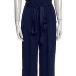 Diane Von Furstenberg  short sleeves‎ surplice blue jumpsuit size 4 Photo 0