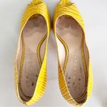 Casadei  Yellow Animal Print Peep Toe Heels Photo 7