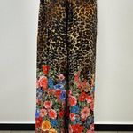 Johnny Was NWOT  Cheetah & Floral-Print Wrap Pants Pull On Size L Wide-Leg Photo 8