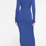 SKIMS Fits Everybody Crewneck Long-Sleeve Dress Sapphire Size Medium Photo 2