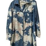 A Rare Bird Tunic Dress Pearl Snaps Button Up Jean Embellished Rhinestone Small Blue Photo 0