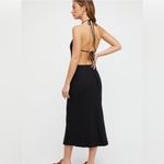 Free People FP Beach Margaret Ribbed Cut Out Backless Midi Dress Black Photo 3
