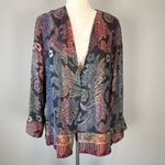 Soft Surroundings  Paloma Pashmina Paisley Jacket Size M Boho Western Multicolor Photo 1