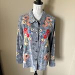 Johnny Was  Marissa Western Worker Jacket Denim Floral Embroidered Medium NWT Photo 2
