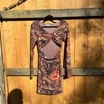 Dolls Kill Reeling Colors Sheer‎ Cut Out Dress size large black bead  marbled Photo 1